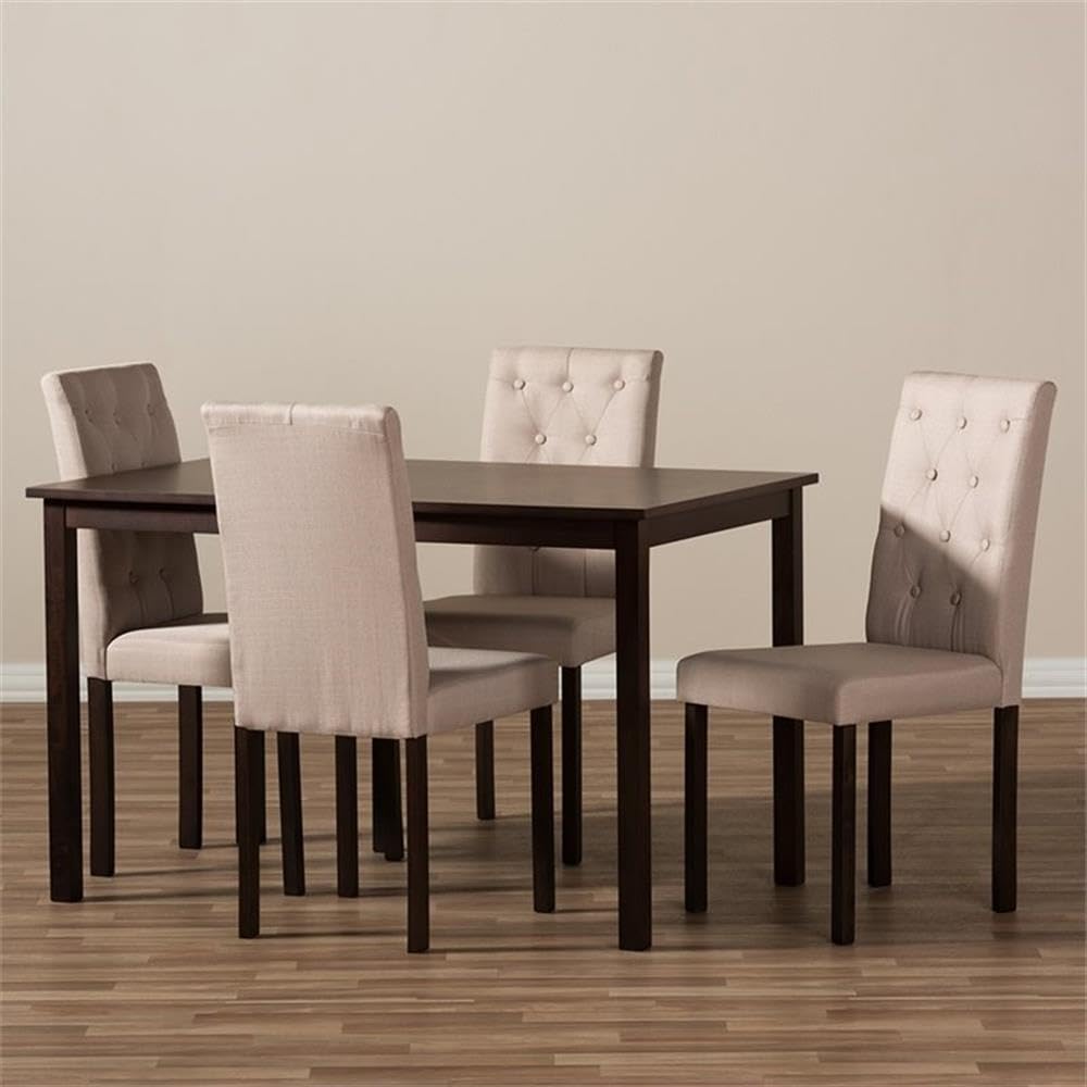 Baxton Studio Gardner Modern and Contemporary Upholstered Dining Set Beige