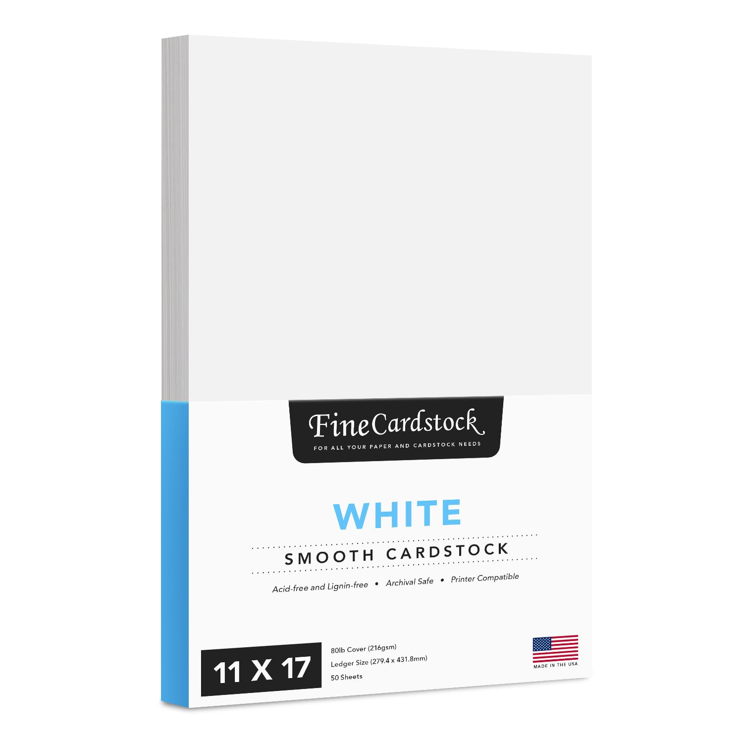 11 X 17 White Card Stock | Heavyweight 80Lb Cover (216Gsm) Cardstock Paper - Smooth Finish | For Arts And Crafts, Brochures, Res