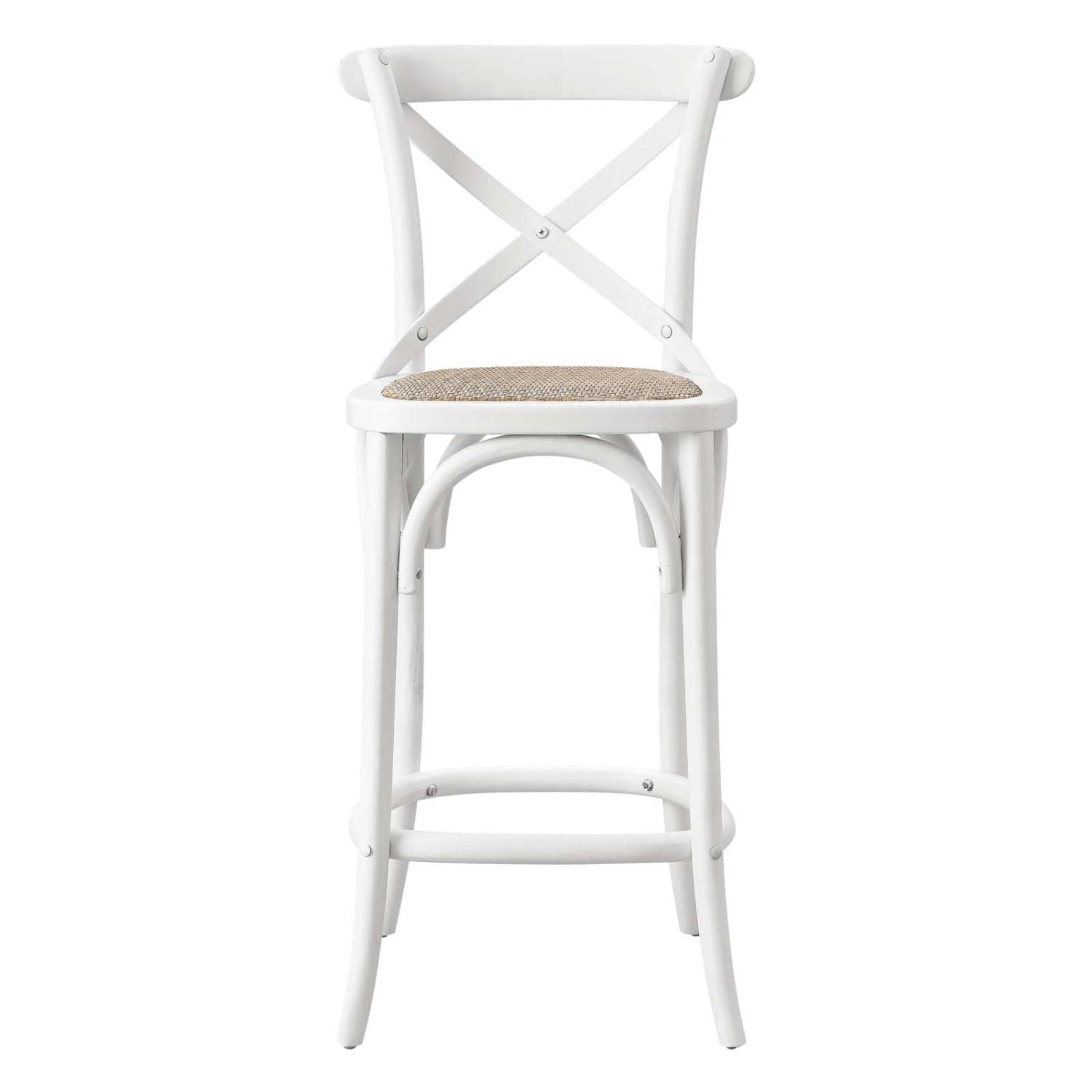 Modway Gear X-Back Wood Counter Stool In White