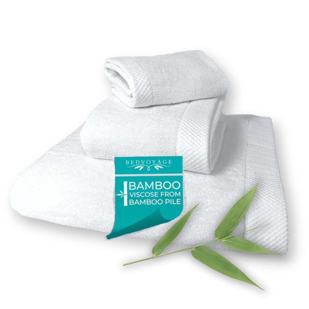Bedvoyage Luxury Towels, 3Pc Set, 600 Gsm, Ultra Soft Viscose Derived From Bamboo Bath Towel, Super Absorbent, Extra Large - 1 B