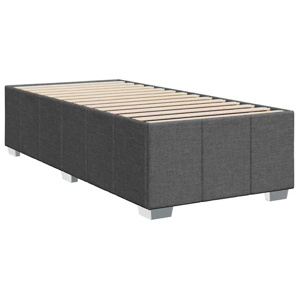 vidaXL upholstered Twin XL Bed Frame - Dark Gray Fabric, Modern Mattress Base for Bedroom