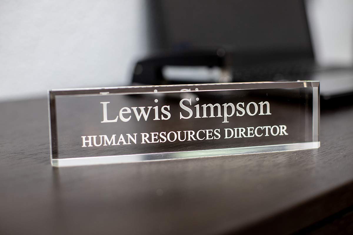 Signsbylita Personalized Acrylic Desk Name Plate 2' X 10' - Office Desk Accessories D  Cor