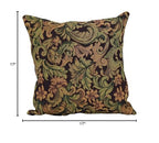 Blazing Needles Square Tapestry Throw Pillow, 17", Brown Damask