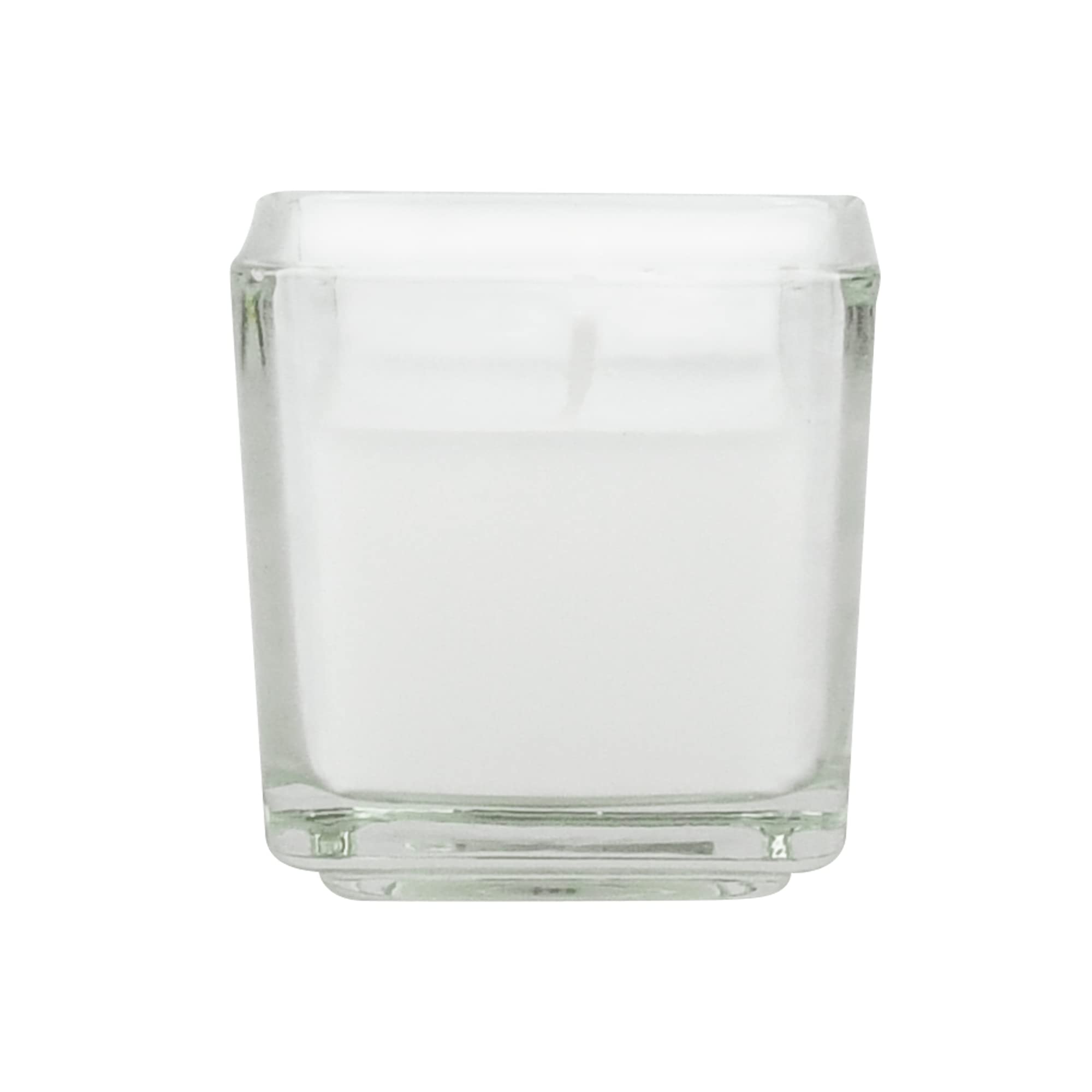Zest Candle 12-Piece Votive Candles, White Citronella Square Glass