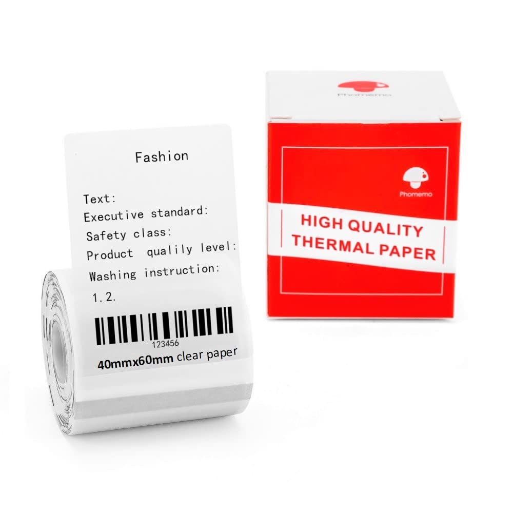 Phomemo Multi-Purpose Clear Self-Adhesive Label For Phomemo M200/M110S Phomemo M220 Label Maker,1 1/2' X 2 1/4' (40Mm X 60Mm),