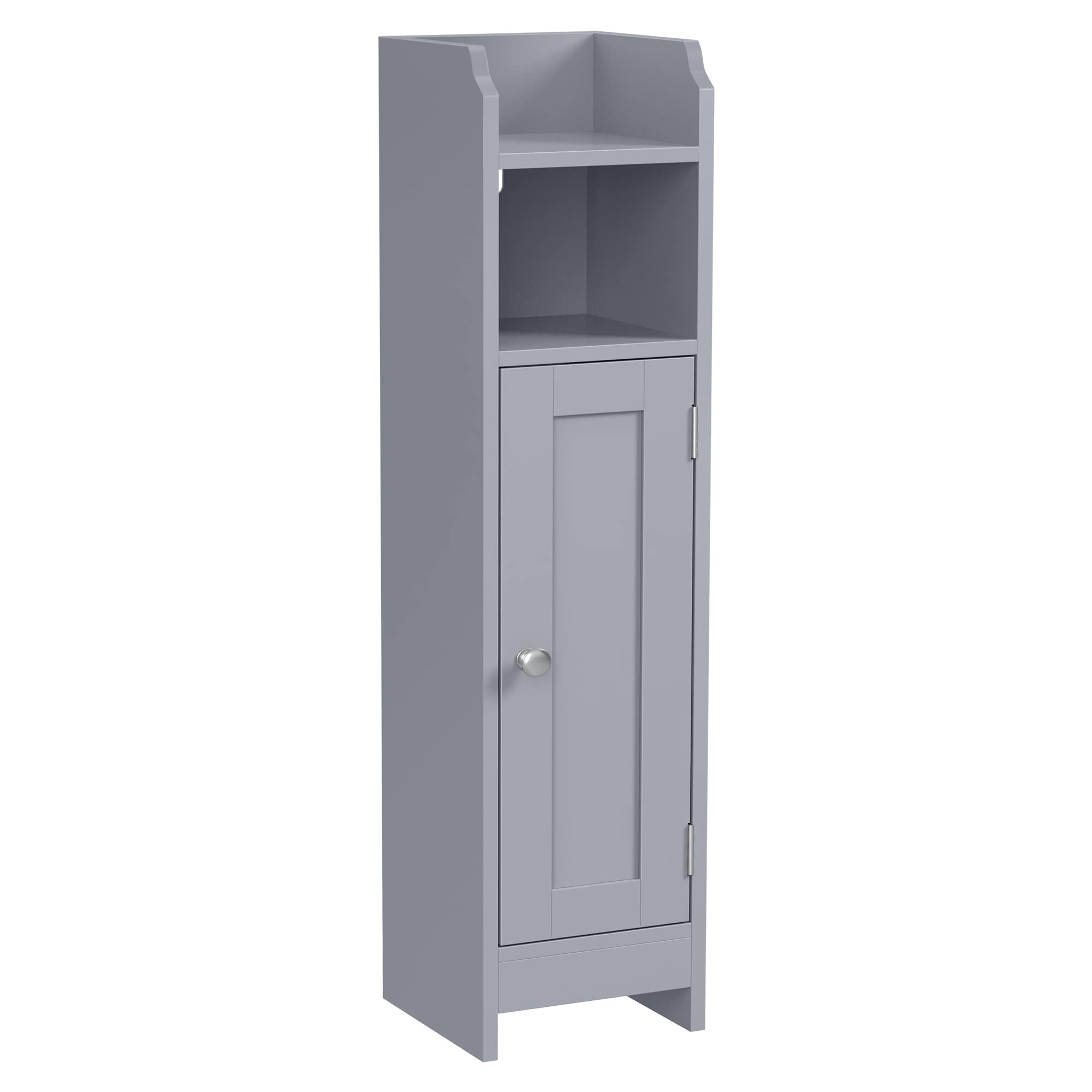 Vasagle Small Bathroom Storage Corner Floor Cabinet With Door And Shelves, Bathroom Storage Organizer, Narrow Bathroom Toilet Paper Storage Cabinet, Adjustable Shelves, Mystic Gray Ubbc310P36