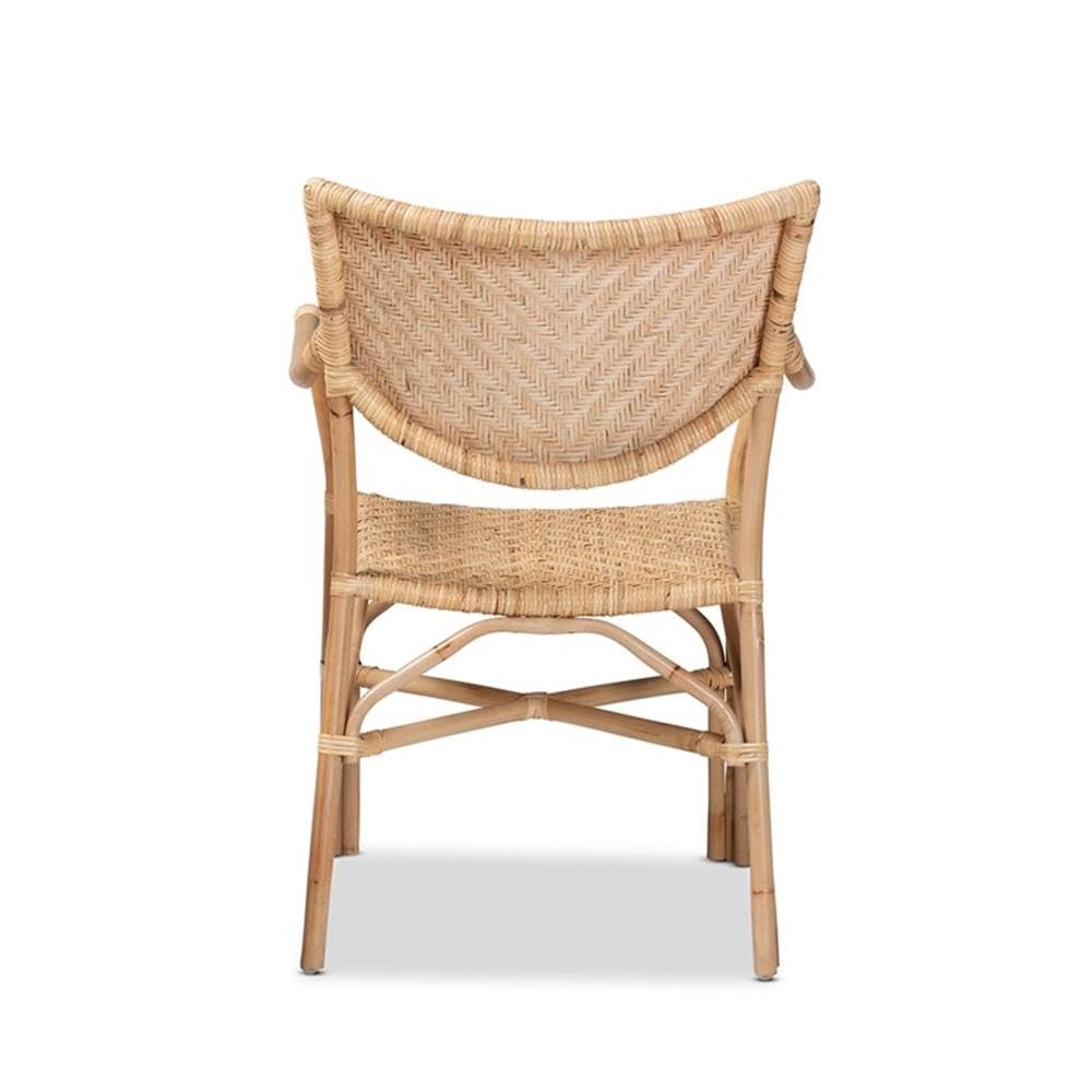 Baxton Studio Damani Modern Brown Finished Rattan Dining Chair