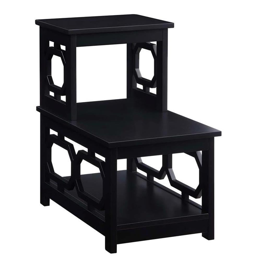 Convenience Concepts Omega 2 Step Chairside End Table, Black