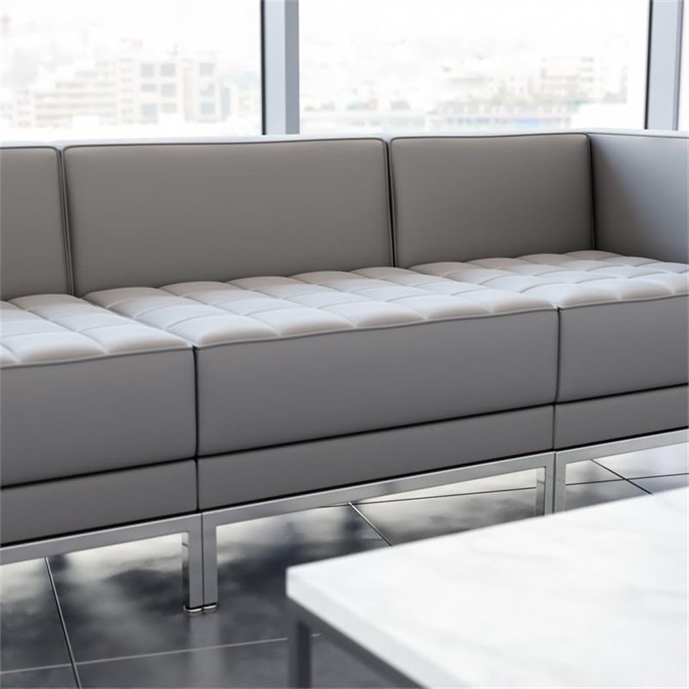 Flash Furniture Hercules Imagination Series Contemporary Gray Leathersoft Middle Chair