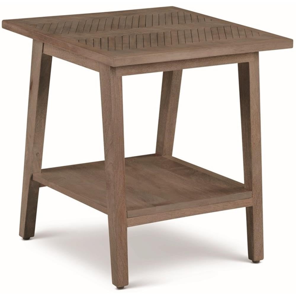 Steve Silver Milani Solid Wood Herringbone Pattern, Mid-Century Modern Styling, Natural Finish End Table, 22 x 22 x 24.25, Light Brown