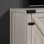 Lilola Home Salma Dusty Gray 58" Wide TV Stand with 2 Open Shelves and 2 Cabinets