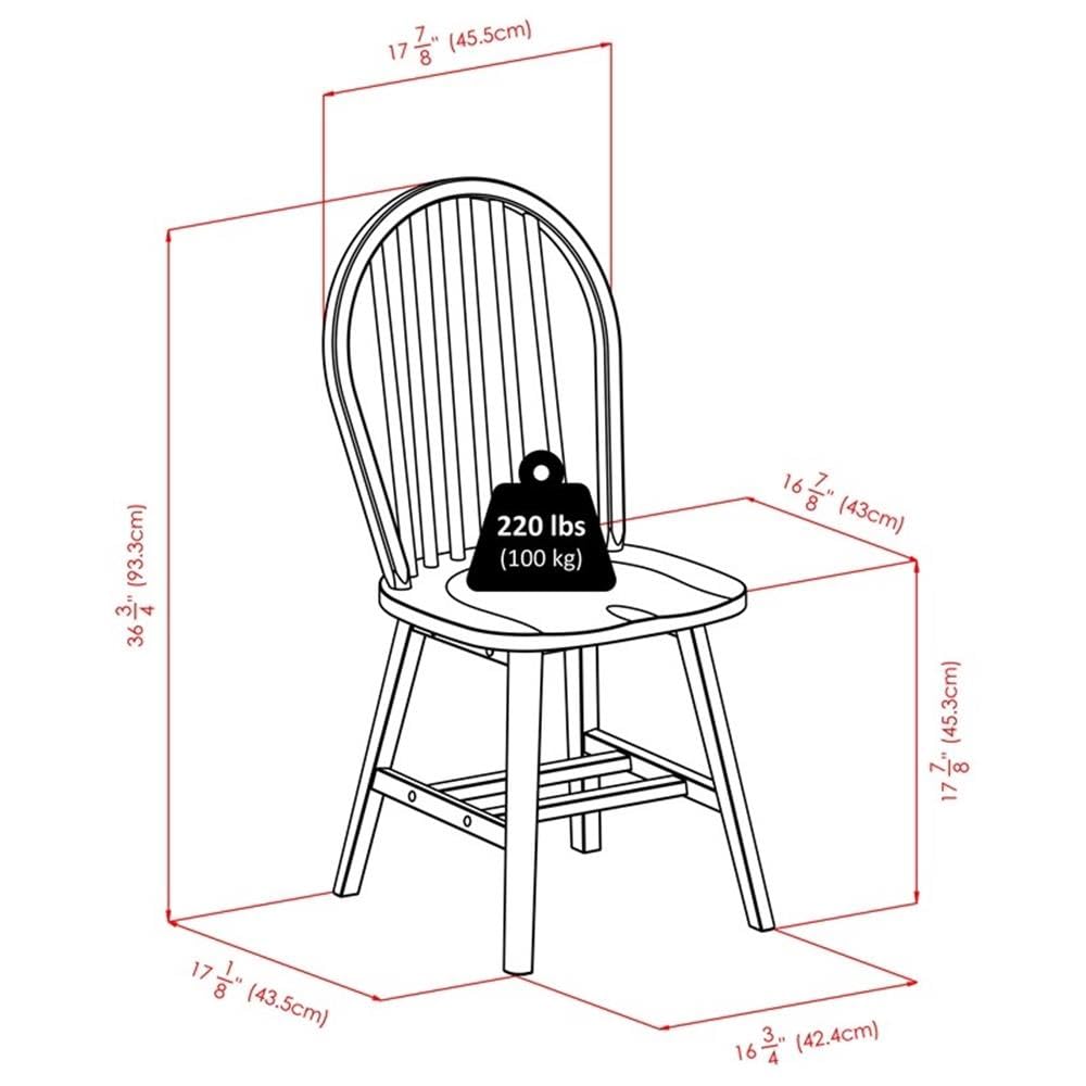 Winsome Windsor 2-Piece Chair Set, Solid Wood, Black Finish