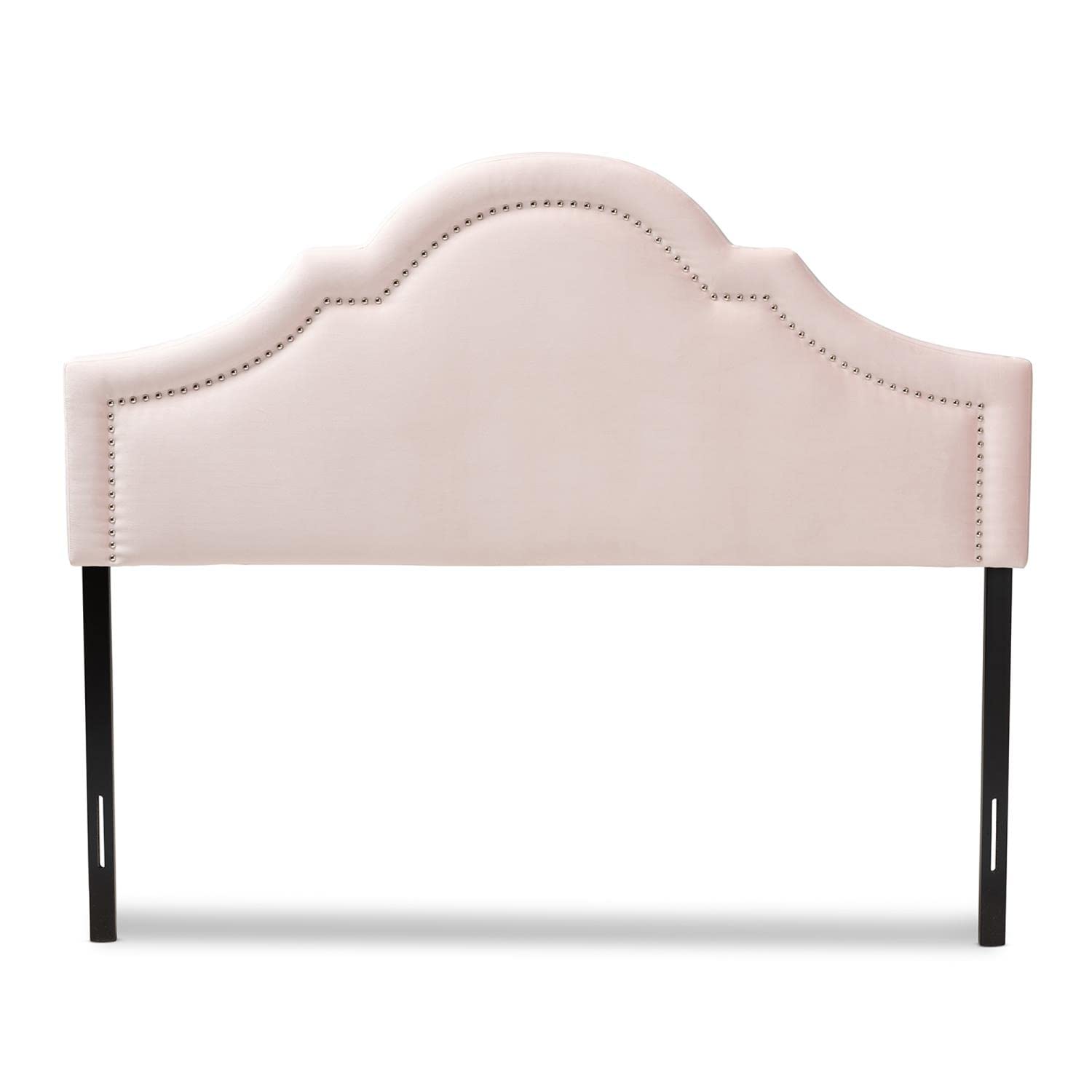 Baxton Studio Rita Full Size Headboard - Modern Light Pink Velvet Upholstered Design for Contemporary Bedrooms