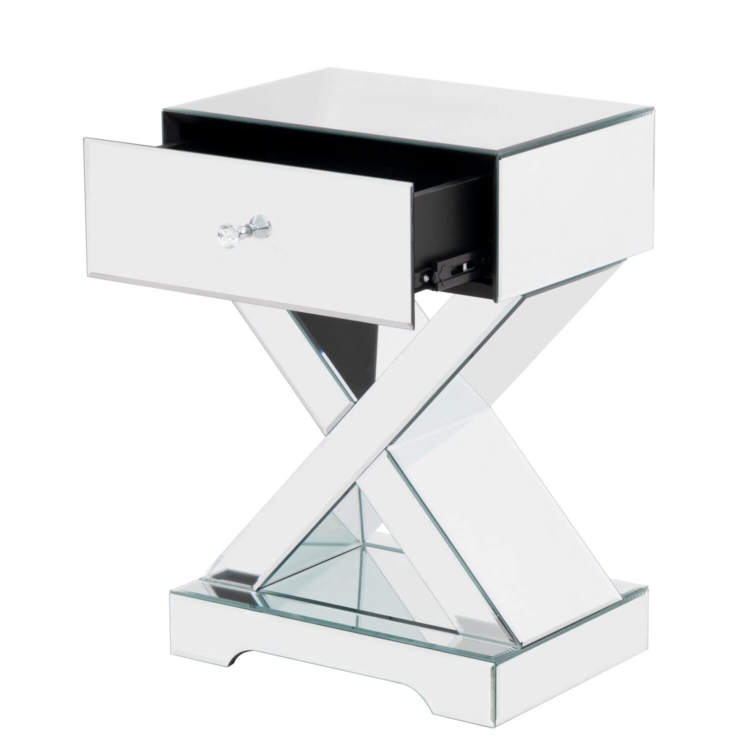 Better Home Products Mirrored Modern Side Table - Thumbnail 3