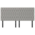 vidaXL Headboard 4 Pcs, Upholstered Headboard for Bed Home, Bed Headboard with Wooden Leg, Bedroom Furniture, Light Gray 35.4"x2.8"x30.7"/34.6" Fabric
