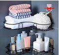 Ak10Zone Adhesive Corner Shelf Bathroom Organiser, LShape, Wall Mounted Kitchen Rack And Holder, Pack Of 2