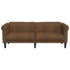vidaXL Brown Velvet 3-Seater Sofa - Upholstered Couch with Sturdy Legs for Living Room, Modern Furniture Spacious Comfort