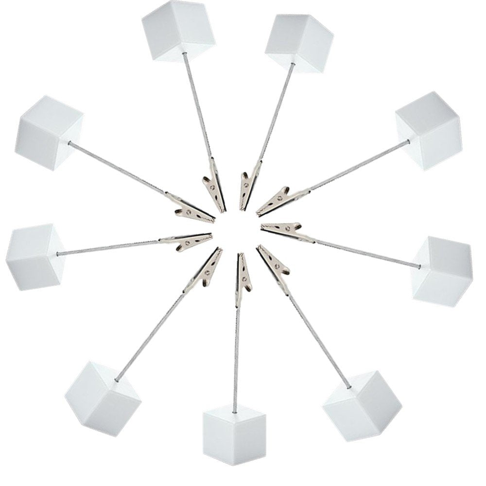 10Pcs Table Number Holder Name Place Card Holder Memo Clip Holder Stand Note Holder Pictures Card Paper Menu Clip (Pure White)