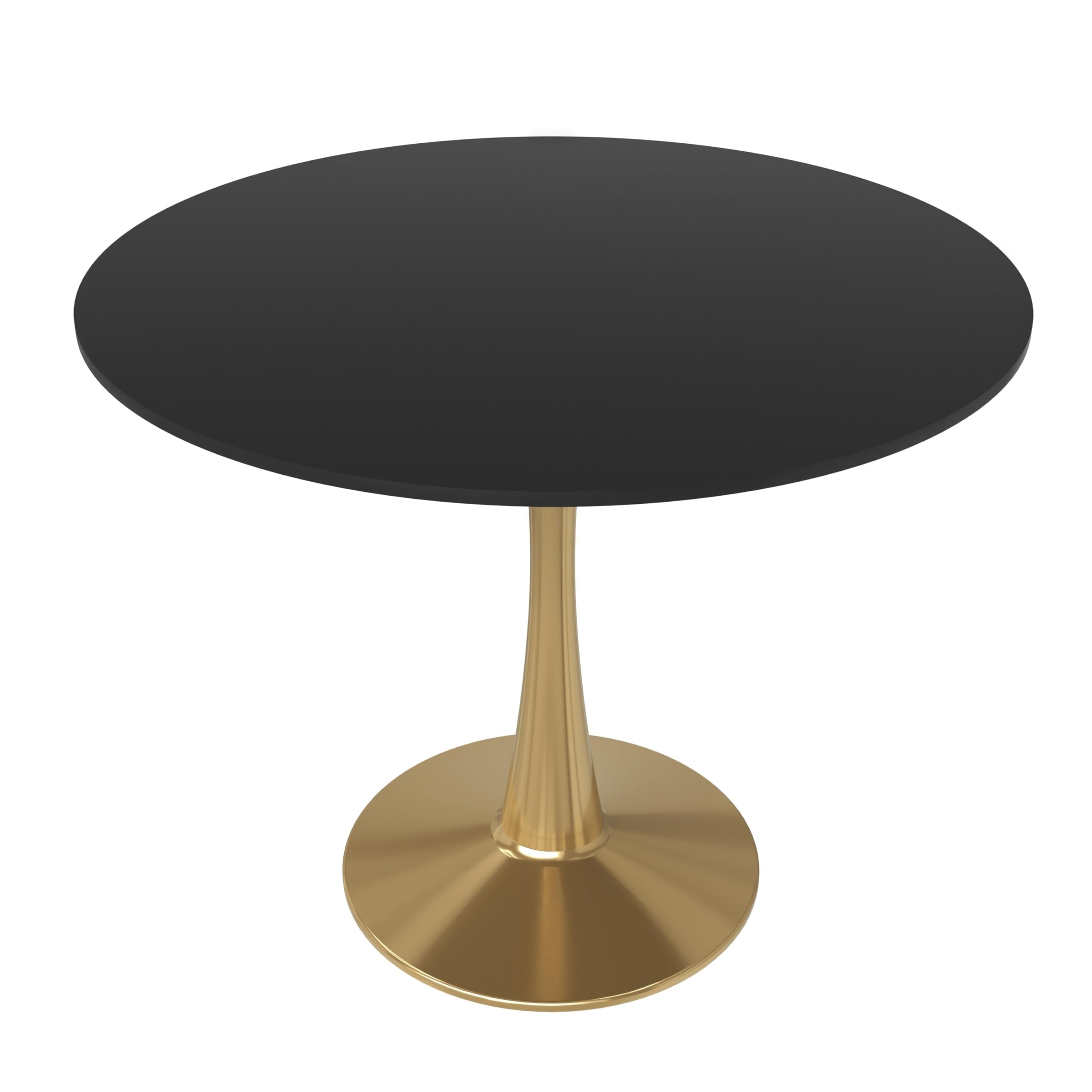 Bristol 31 round dining table Gold Base With Black Top