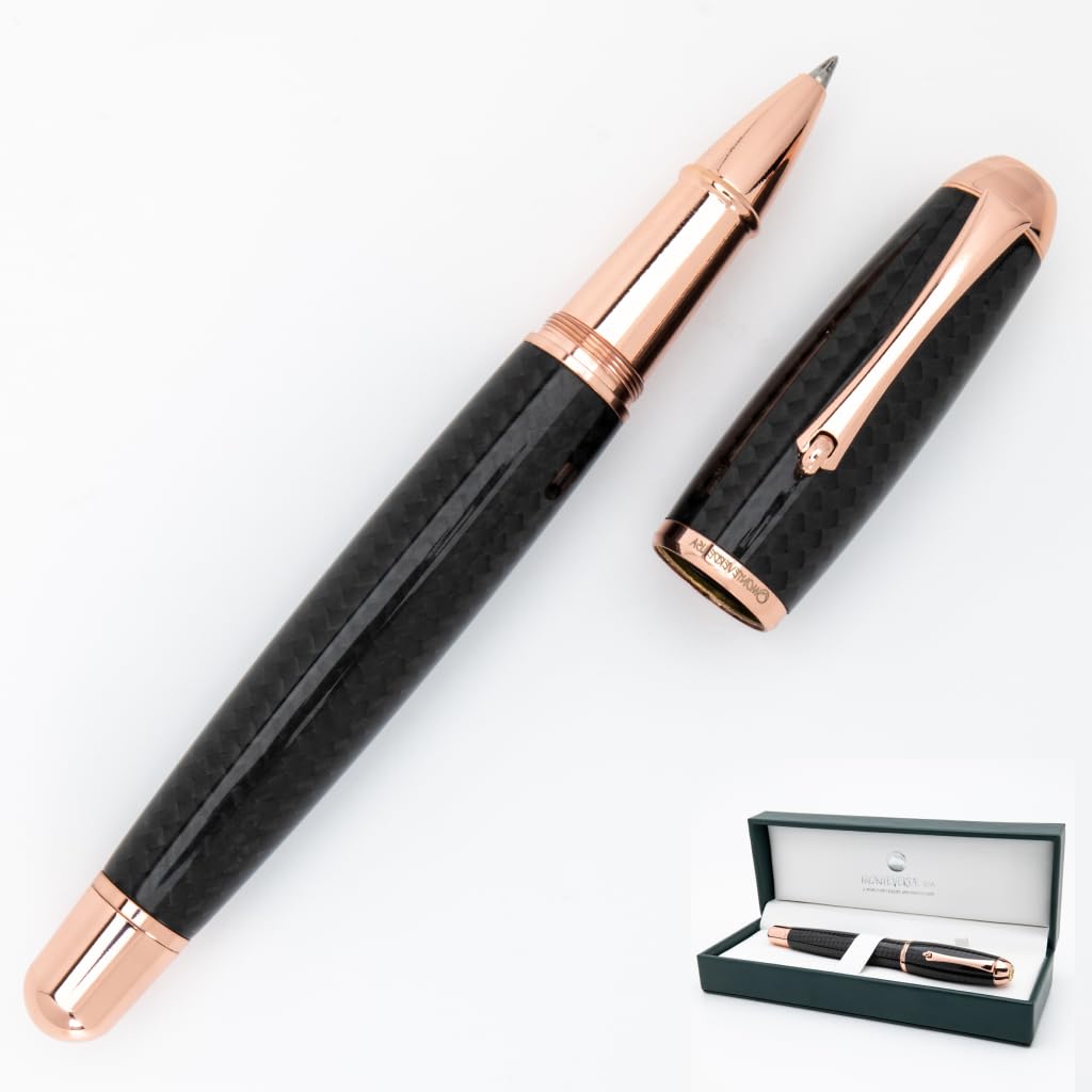 Monteverde Usa Super Mega Carbon Fiber/Rosegold Trim Rollerball Pen