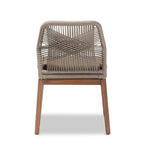 Baxton Studio Jennifer Mid-Century Transitional Grey Woven Rope Mahogany Dining Side Chair