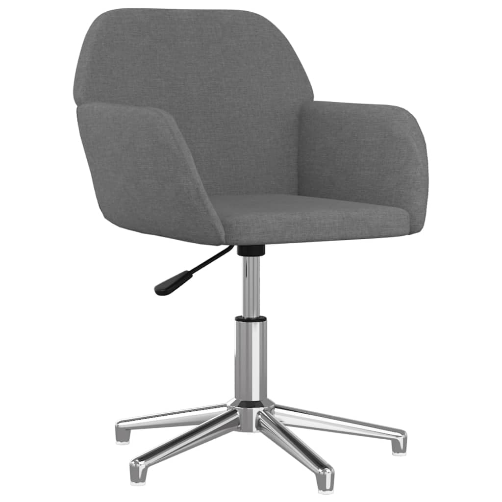 vidaXL Swivel Office Chair with Armrest, Comfortable Foam Filling, Modern Style, Light Gray Polyester Fabric, Rotatable Work/Desk Chair