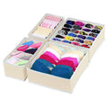 Cww.J 4 Packs Drawer Organizer for Clothing with 45 Cells Fabric Foldable Drawer Divider for Sock,Ties,Underwear, Bra, Scarves, 