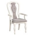 Acme Florain Wooden Arm Chairs in Gray and Antique White (Set of 2)