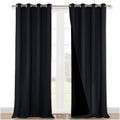 Nicetown Cold Blocking 100% Blackout Curtains, Durable Black Lined Blackout Curtains For Bedroom, Energy Saving Long Curtains Fo