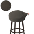 Buyue Bar Stool Covers, Luxury Fabric Dia.12-14' Round Crease-Resistant Stretchy Washable Jacquard Dustproof Stool Seat Slipcover, S-Brown-1 Count
