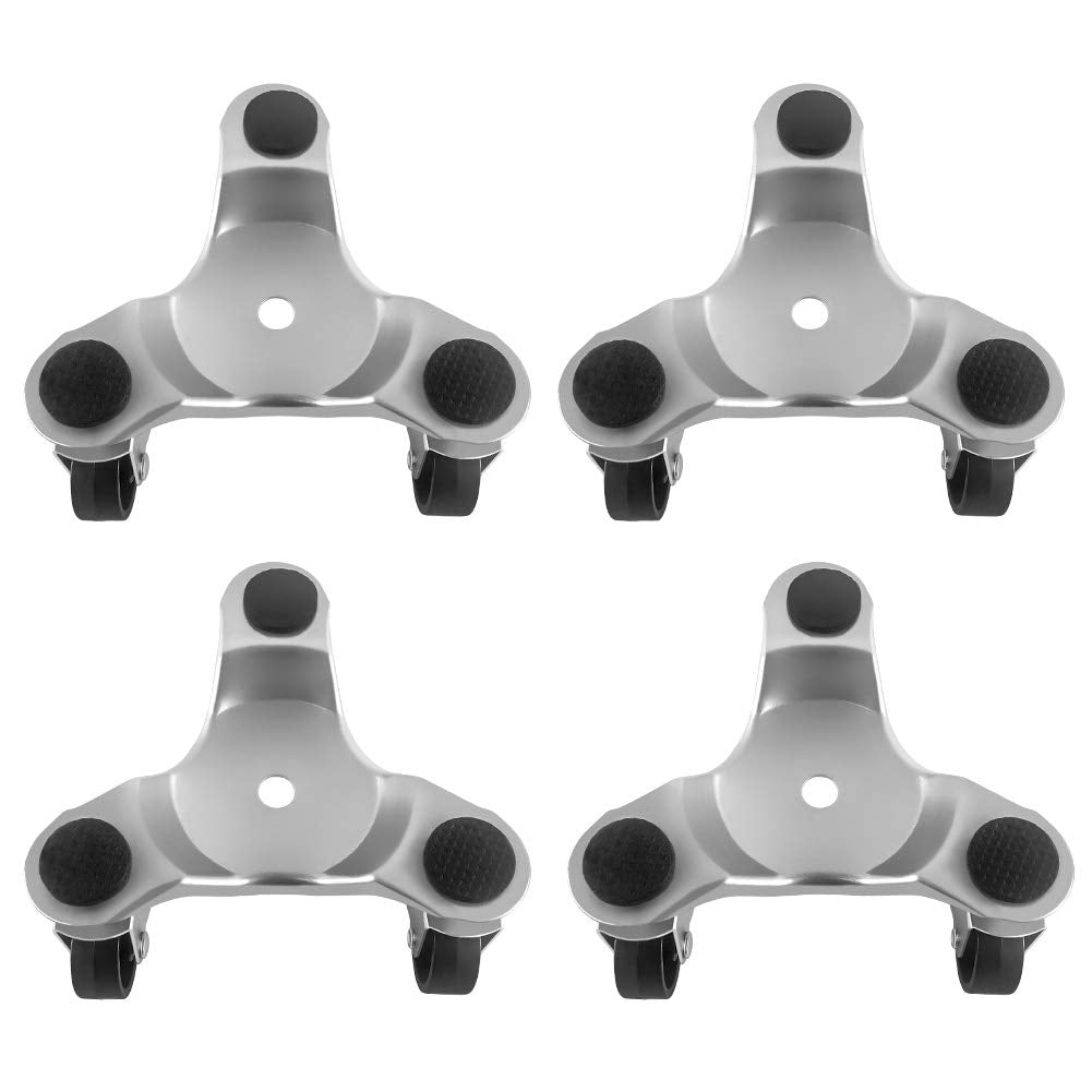 QWORK 4 pcs 6 Steel Tri-Dolly, 200 lbs Load Capacity, Great for Moving Furniture & Appliances, Durable and Easy to Use