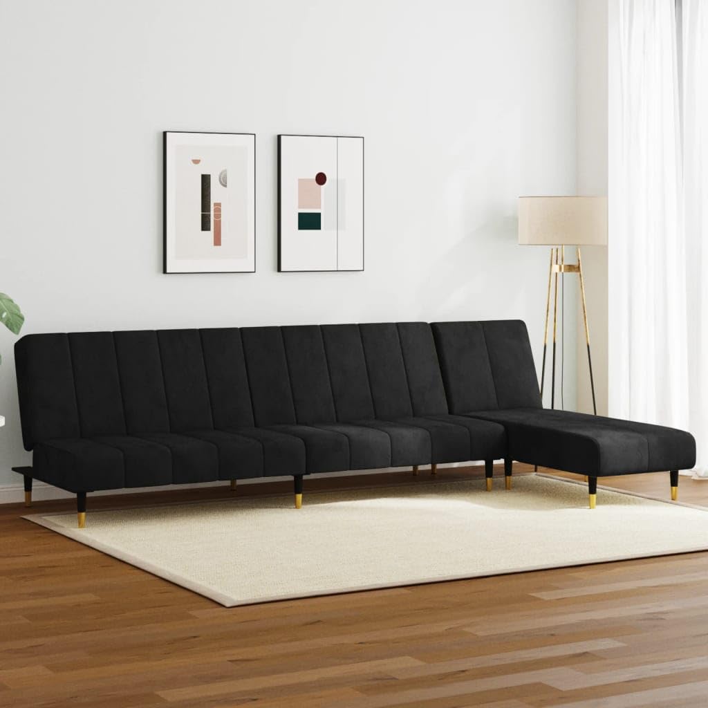 vidaXL Sofa Set 2 pcs Black Velvet, 3216298