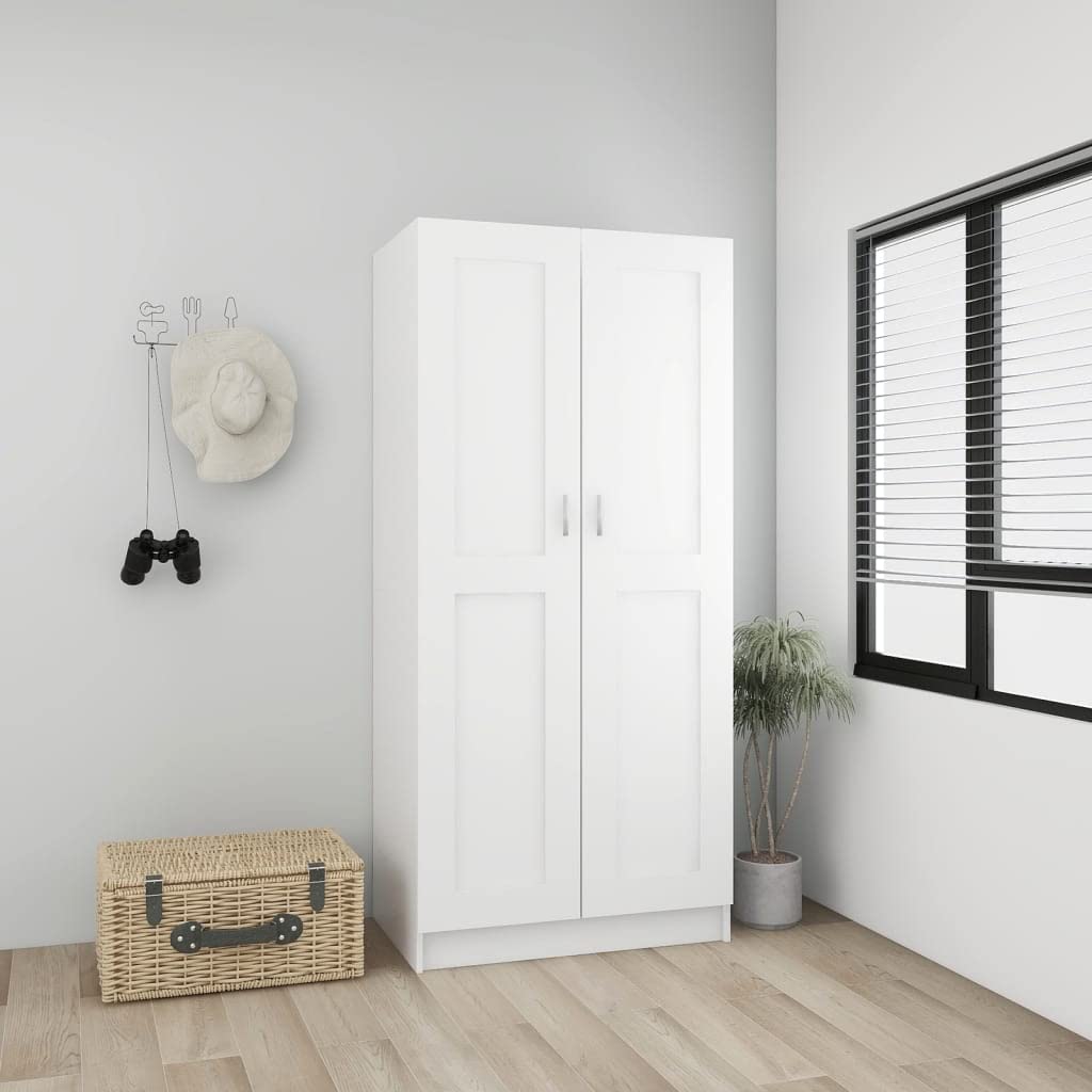 vidaXL Wardrobe White 32.5&quot;x20.3&quot;x70.9&quot; Engineered Wood