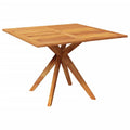 vidaXL Square Patio Table - Outdoor Dining Furniture in Solid Acacia Wood, Sturdy Cross Legs, Easy Assembly and Maintenance, Brown, 43.3"x43.3"x29.5"