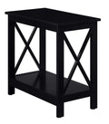 Convenience Concepts Oxford Chairside End Table with Shelf, Black