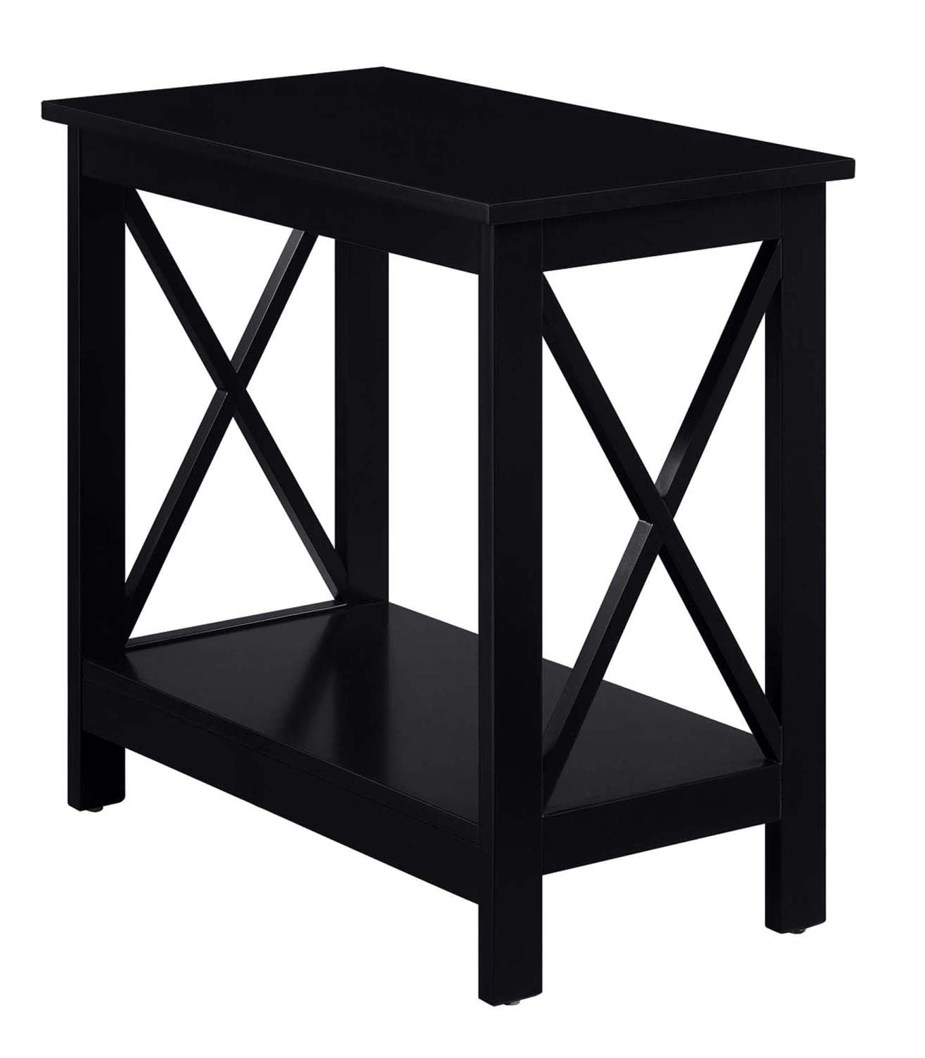 Convenience Concepts Oxford Chairside End Table with Shelf, Black