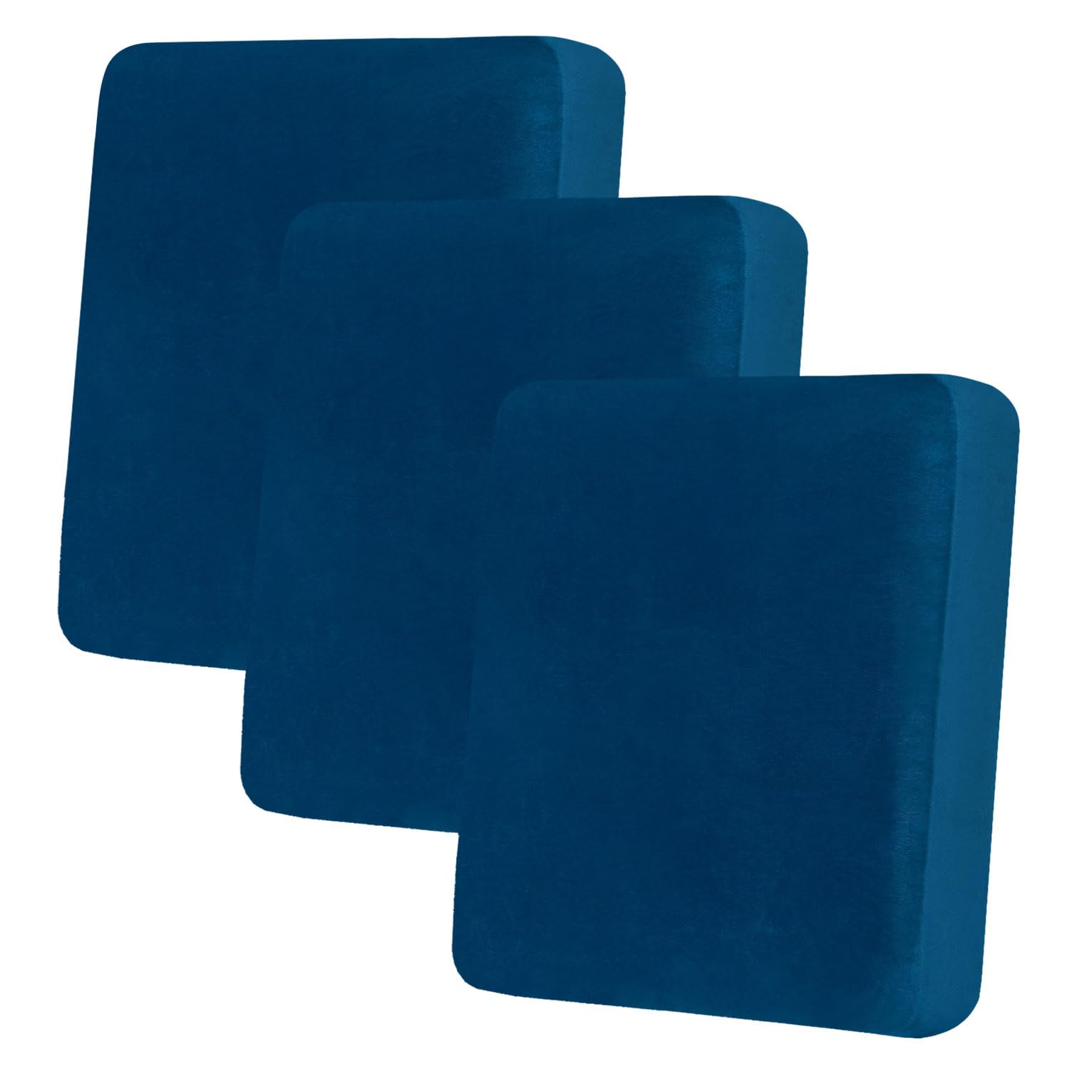 Hyha Decorative Pillow Cover, 3Pc Velvet Royal Blue, Soft Sofa Cushion Covers, Magic Protector Slipcovers For 3 Cushion Couch, W