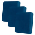 Hyha Decorative Pillow Cover, 3Pc Velvet Royal Blue, Soft Sofa Cushion Covers, Magic Protector Slipcovers For 3 Cushion Couch, W