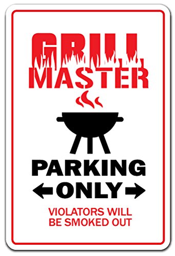 Grill Master Aluminum Sign Bbq Cookout Tailgating Cook Dad Burger Hot Dogs | Indoor/Outdoor | 14' Tall