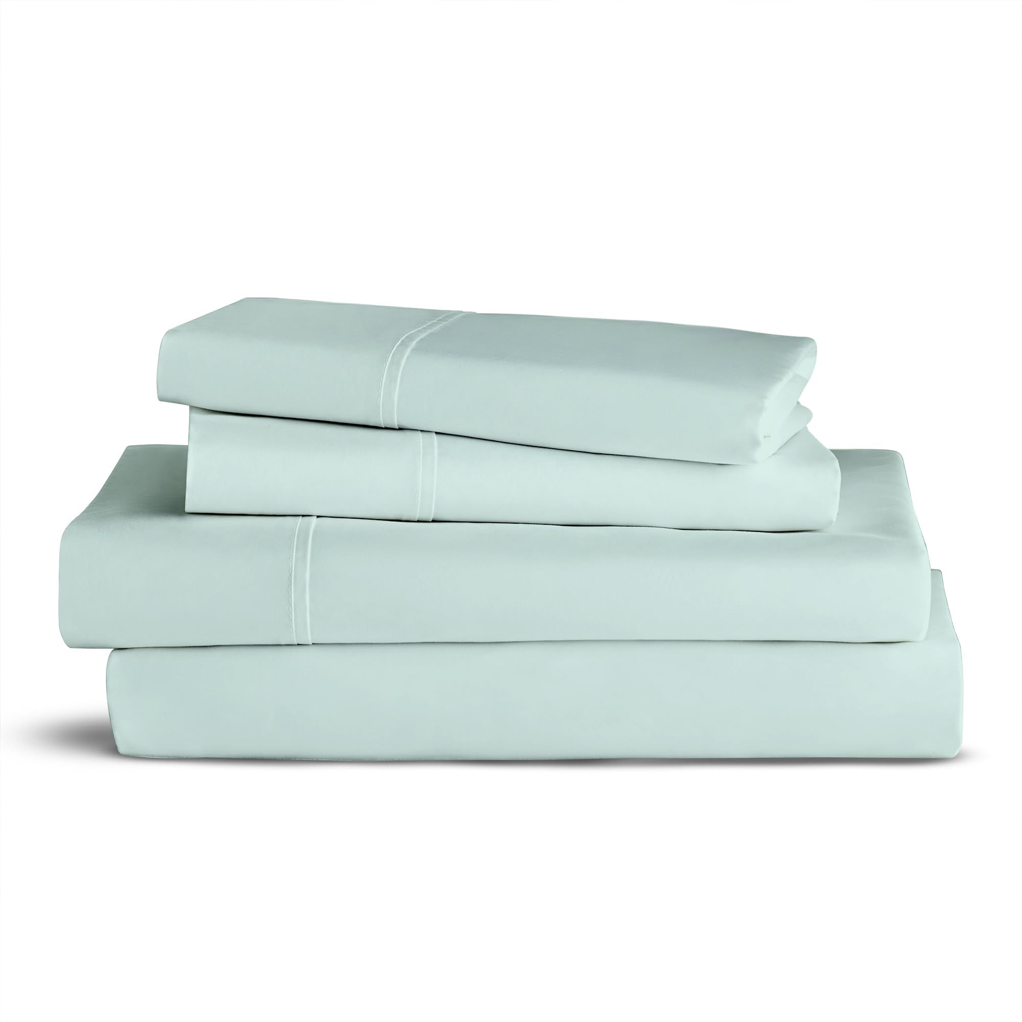 Purity Home 400 Thread Count Twin Light Green Sheets, Hotel Luxury College Dorm Room Essentials Sheet Set, 100% Cotton Deep Pock