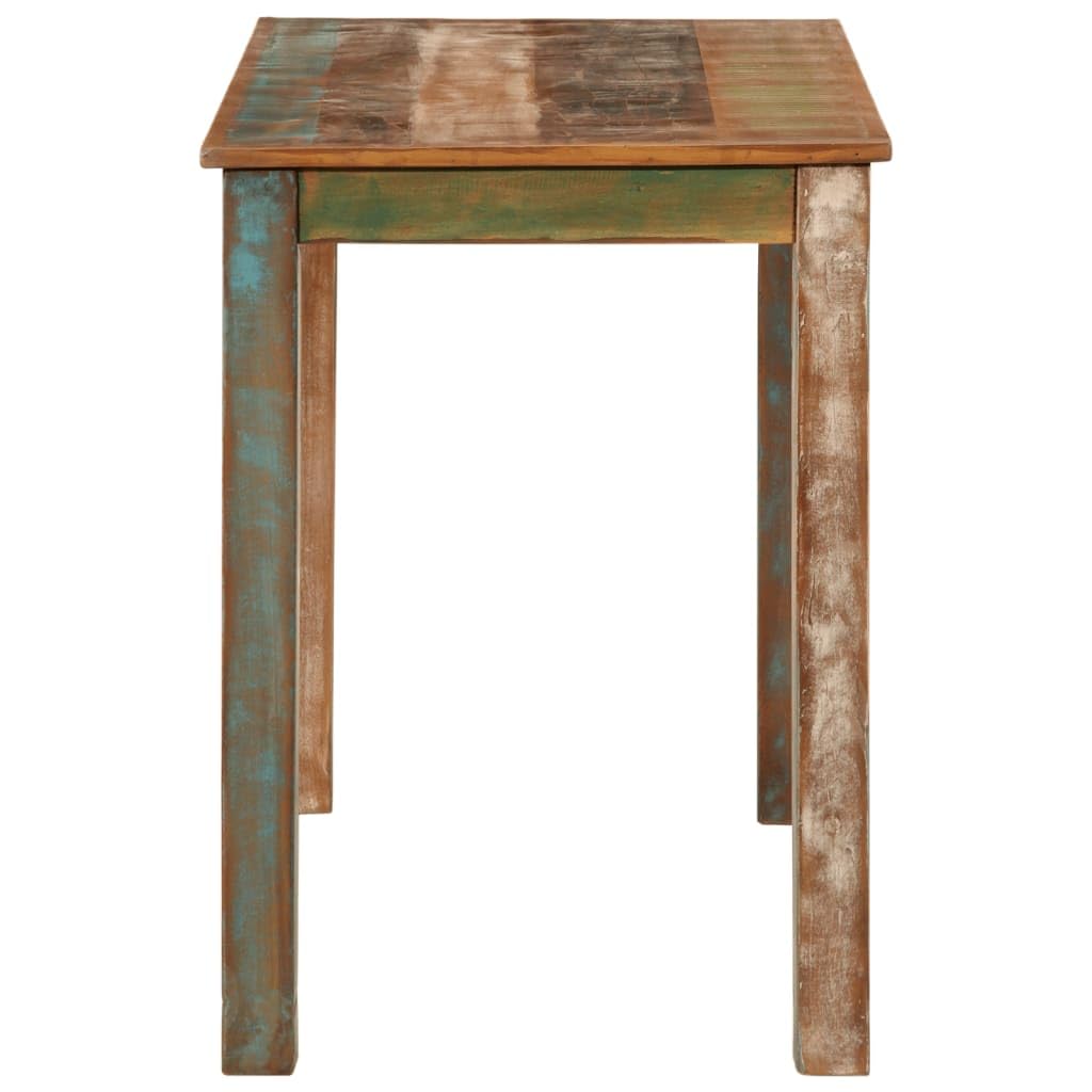 vidaXL Dining Table - Solid Wood Reclaimed, Multicolour Finish, Vintage Rectangular Design, 43.3"x21.7"x29.9" for Home, Kitchen, Meal Area