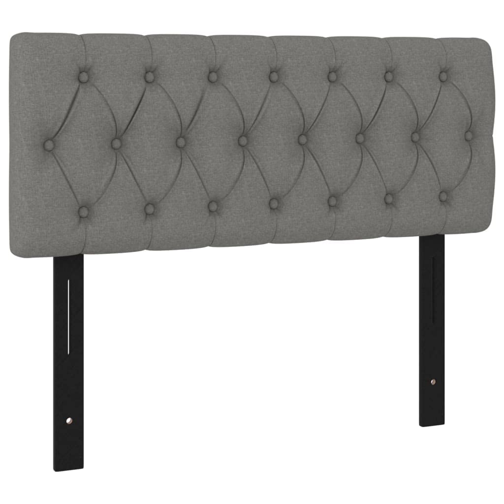 vidaXL Fabric Headboard in Dark Gray - Classic Design, Durable Construction, Made of 100% Polyester Fabric, Solid Larch and Engineered Wood - Size 39.4"x2.8"x30.7/34.6"