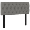 vidaXL Fabric Headboard in Dark Gray - Classic Design, Durable Construction, Made of 100% Polyester Fabric, Solid Larch and Engineered Wood - Size 39.4"x2.8"x30.7/34.6"