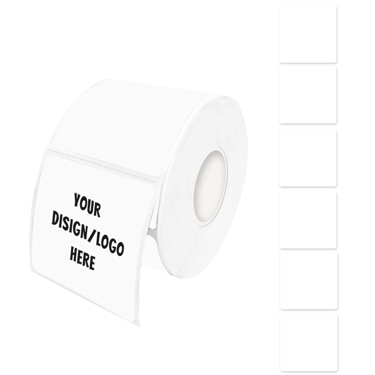 Yeachlaing 2 'X2 ' White Square Thermal Label Stickers,Self-Adhesive Square Direct Thermal Labels,500 Sheets With Perforation