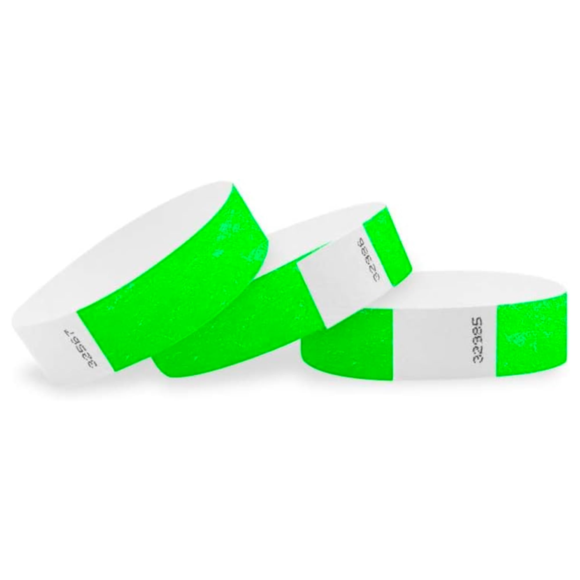 Wristco Neon Green Tyvek Wristbands For Events - 10,000 Count - Tamper-Proof Design & Fluorescent Color Prevent Reuse - Premium-