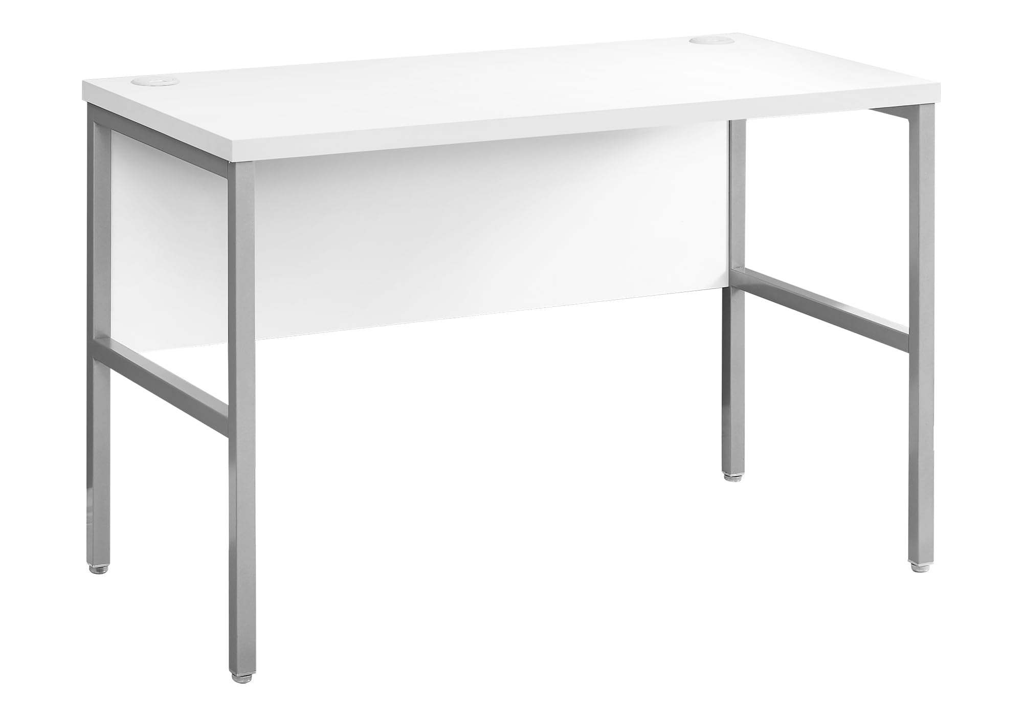 Monarch Specialties 7726, Work, Home Office, White Laminate Computer Desk 48' L Silver Commercial Grade, 47.25' L x 23.5' W x 30' H