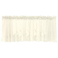 CALANDIS Embroidered Lace Window Voile Sheer Curtain Valance Tiers Creamy 130x41cm
