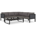 vidaXL 6 Piece Garden Lounge Set with Cushions Patio Balcony Outdoor Seating Furniture Chair Lounge Sofa Set Poly Rattan Anthracite