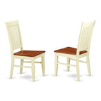 East West Furniture ANWE3-BMK-W 3 Piece Dining Room Table Set Contains a Round Kitchen Table with Pedestal and 2 Dining Chairs, 36x36 Inch, Buttermilk & Cherry