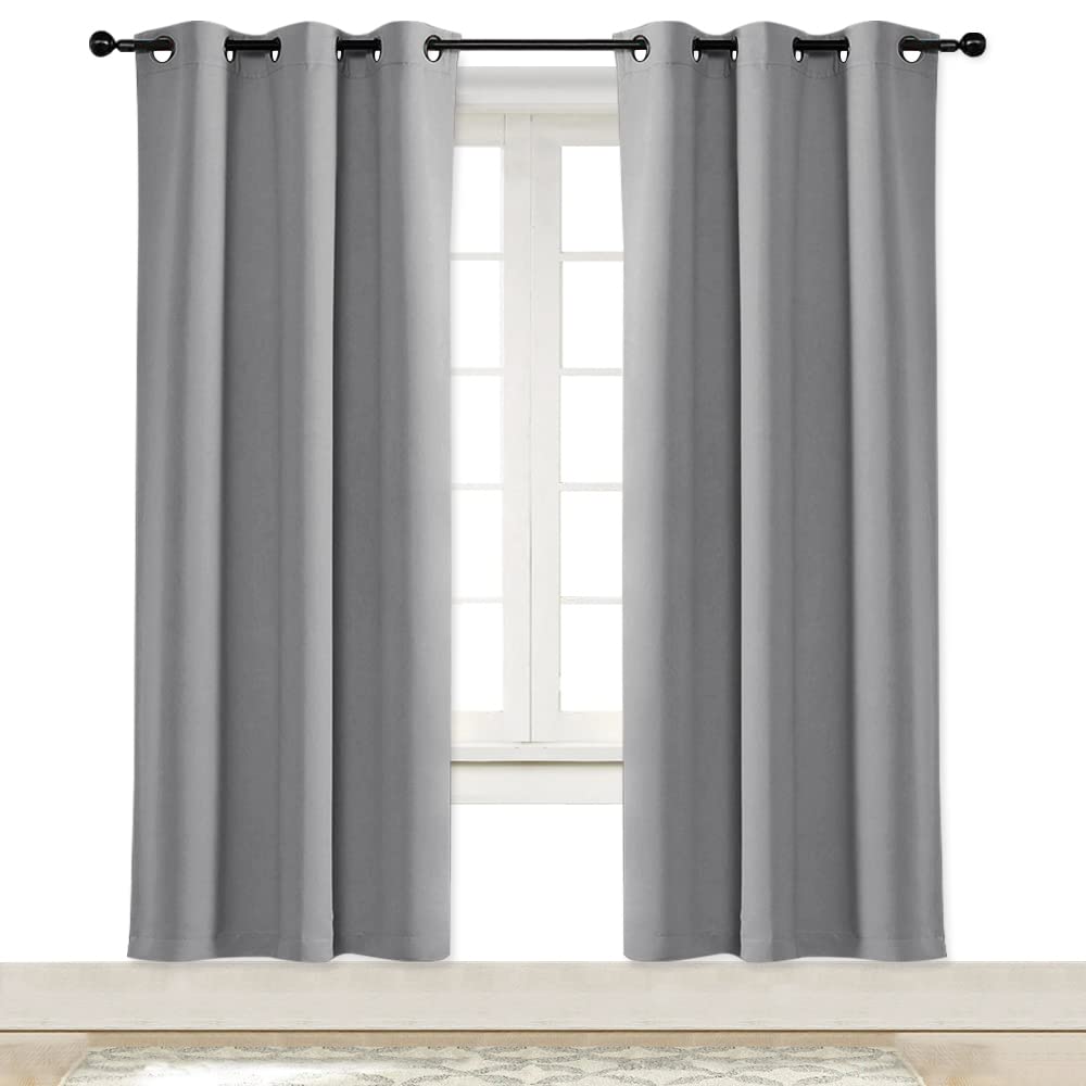 Nicetown Silver Grey Blackout Wide Blinds For Sliding Door, Insulated Noise Reduction Drapes, Privacy Vertical Curtain For Living Room&Bedroom (1 Panel, W70 X L72)